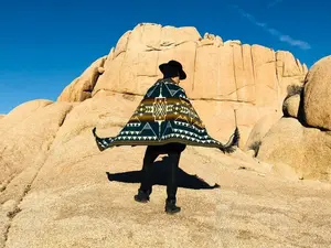 Boho Alpaca Shawl: Ethnic Native Wrap, Tribal Festival Style