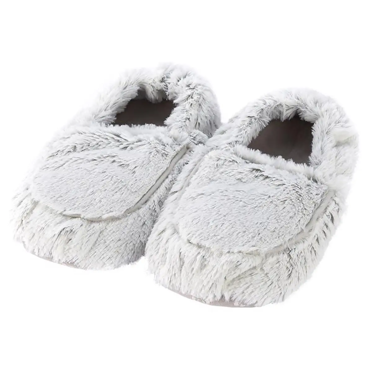 212 MAIN Women's Soft Fur Indoor Slippers - Gray Marshmallow, Microwave-Safe, Lightweight, Slide Design, US Size 6-10