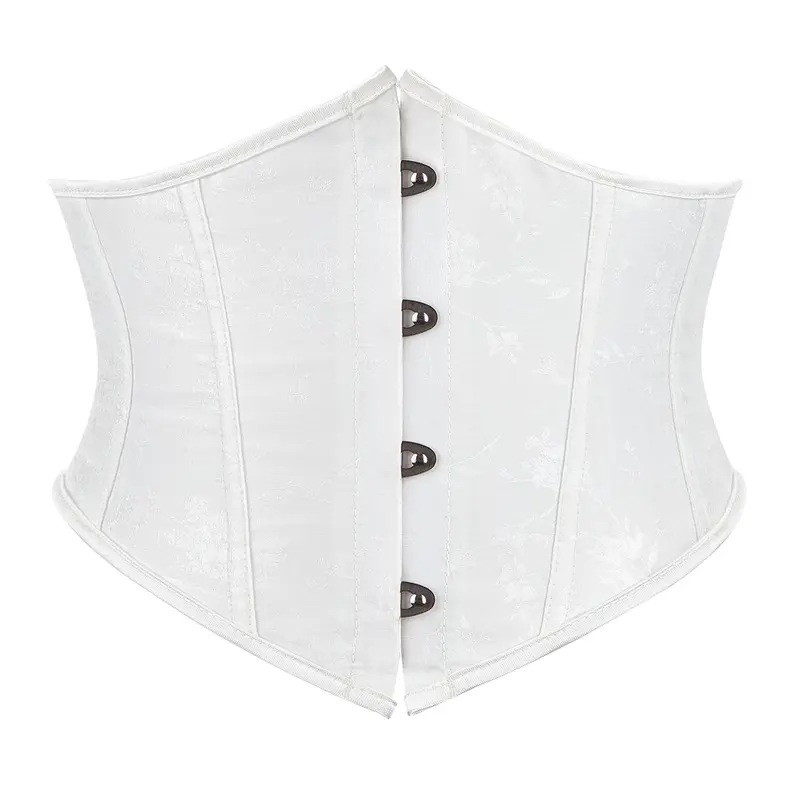 Women's Solid Floral Print Jacquard Button Front Lace Up Adjustable Shaper Waist Trainer, Casual Vintage Tummy Control Waist Cincher, Women's Shapewear for Daily Wear, Underwear, Belly Reducing Girdle, Tummy Control Shapers