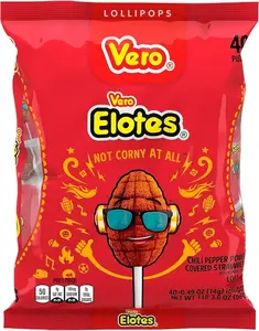 Vero Elotes Lollipops spicy mexican Candy 40ct