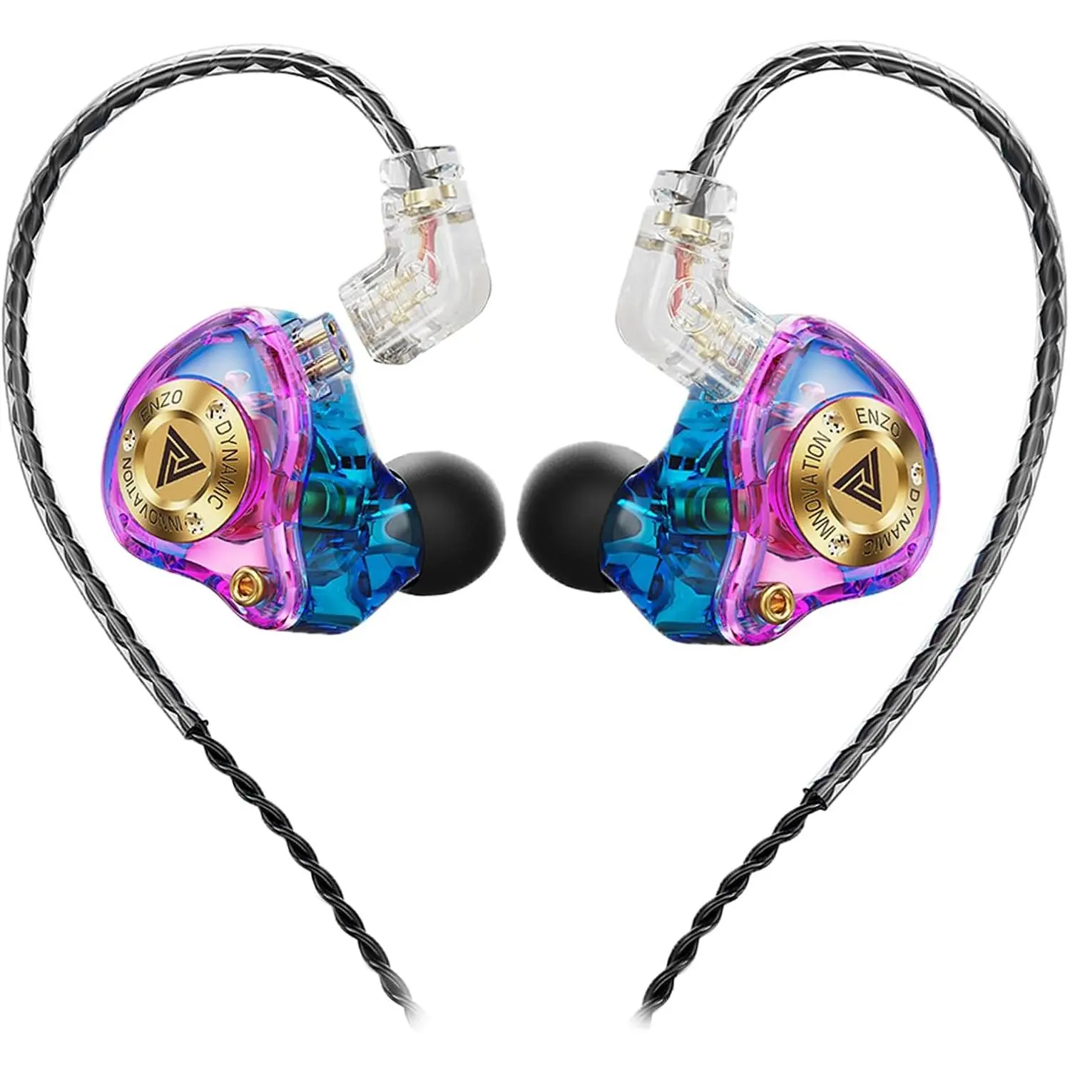 Wired Gaming Headphones IEM Earphones with 1DD,QKZ ENZO in Ear , HiFi Detachable  Earbuds, Bass Sound with  11mm Dynamic Driver for Video  Gaming (Colorful)
