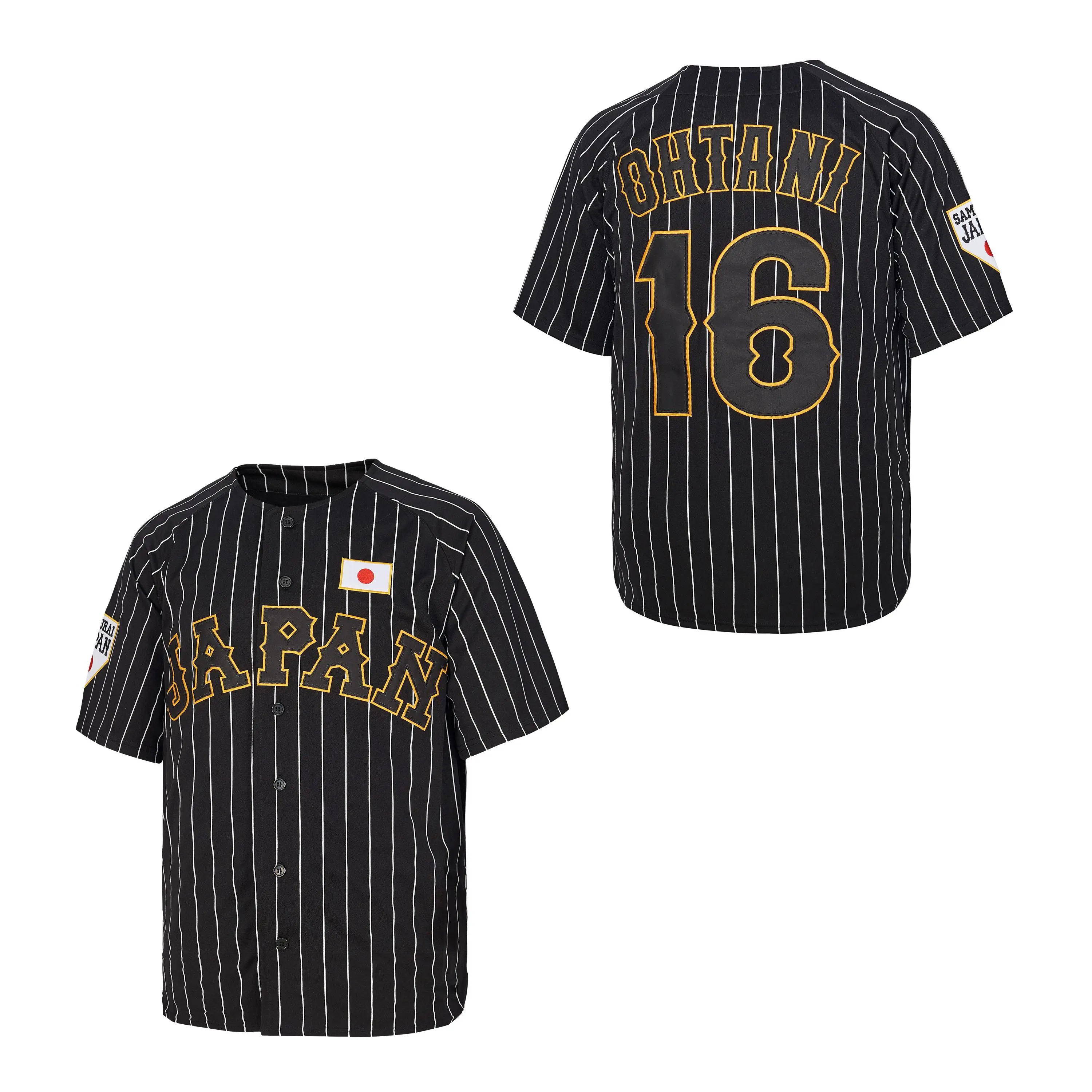 JAPAN OHTANI 16 ユニフォーム Men's Ohtani #16 Japan Hip Hop Short Sleeves Baseball Jerseys