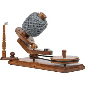 Rosewood Yarn Winder - Large Capacity 16 oz Wooden Winder for Knitting & Crocheting - Handcrafted Heavy Duty  Rosewood Ball Winder - Table Top  Yarn Swift and Ball Winder