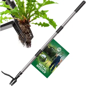 Metal Weeder,Stand Up Weed Puller Tool with Long Handle - Heavy-Duty -Metal Weeder with Upgraded Pincer Claw - Pull Weeds from The Root Without Bending, Pulling, or Kneeling