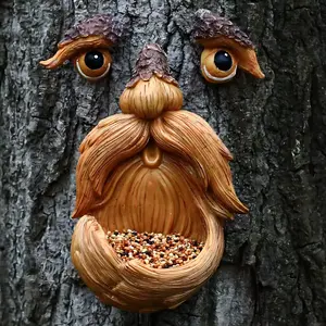Tree Monster Bird Feeder Resin Craft Piece Hanging Bird Feeder Outdoor Decoration for Balcony, Garden, or Ceiling Hanger Ornaments Hangable
