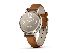 Garmin Lily 2 Classic Cream Gold with Tan Leather Band