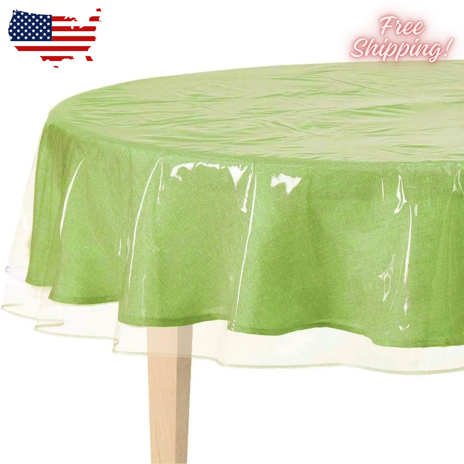 Clear Plastic Tablecloth Protector, Table Cloth Vinyl (60 Round)