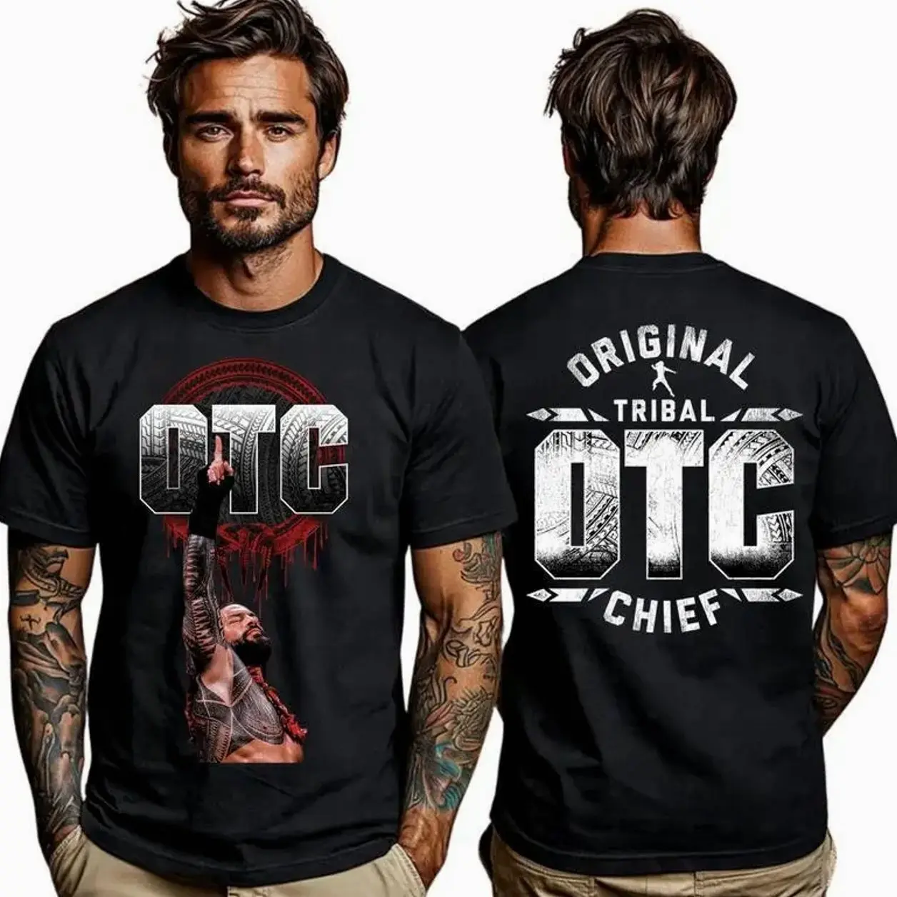 Roman Reigns OTC T-Shirt, Roman Reign Smackdown Wrestling Tee ,Wrestling Workout Tshirt, Unisex, Graphic, Fitted - Menswear, Top