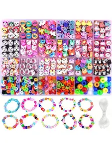 1000pcs Clay Bead Bracelet Making Kit, 24 Fun Animal Beads DIY Jewelry, Craft Supplies for Bracelets, Fashion Gifts, Handmade Accessories, Bead Mix