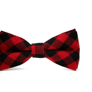 Red & Black Buffalo Plaid Bow Tie