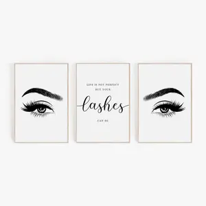 Lash Studio Poster Set Of 3, Lash Artist Gift, Eyelash Wall Print, Printable Lash Art, Beautician Printable, Beauty Salon Decor, Lash Tech Poster (PRODUCT DOES NOT INCLUDE FRAME)