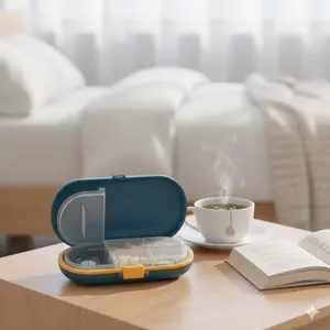 Portable Pill Organizer Case with 4 Detachable Compartments - Leak-Proof Medicine Storage for Daily Travel & Outdoor Use - Moisture-Resistant Tablets Dispenser for Family, Baby & Mom