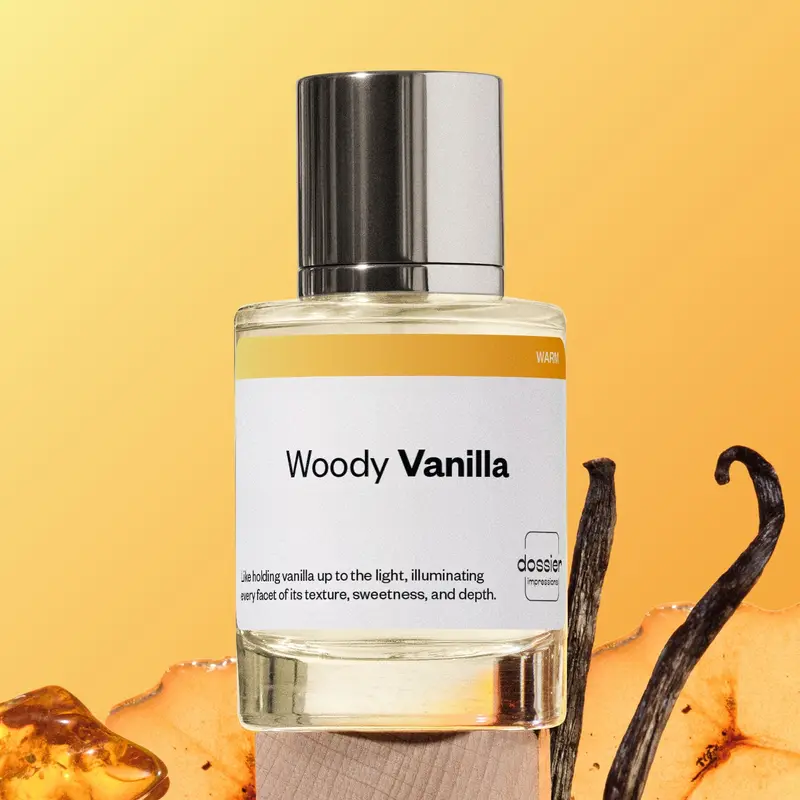 Woody Vanilla, Dossier, Unisex Perfume, Eau de Perfum, 50ml, Davans, Jasmine, Muguet, Brown Sugar, Vanilla, Patchouli, Tonka Bean
