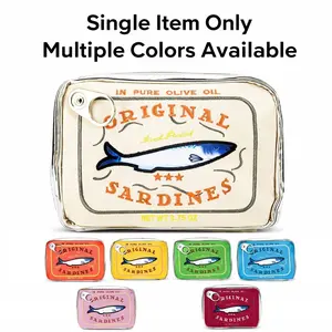 Sardines Can Design Makeup Bag, Cute Canned Sardines Style Toiletry Bag, Creative Cosmetics & Funny Travel Organizer Bag for Eye Shadow, Cosmetic Pouch