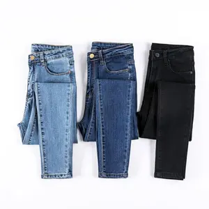 High waist jeans WOMEN'S trousers plus size stretch tight thin ankle tight pencil pants Denim Casual