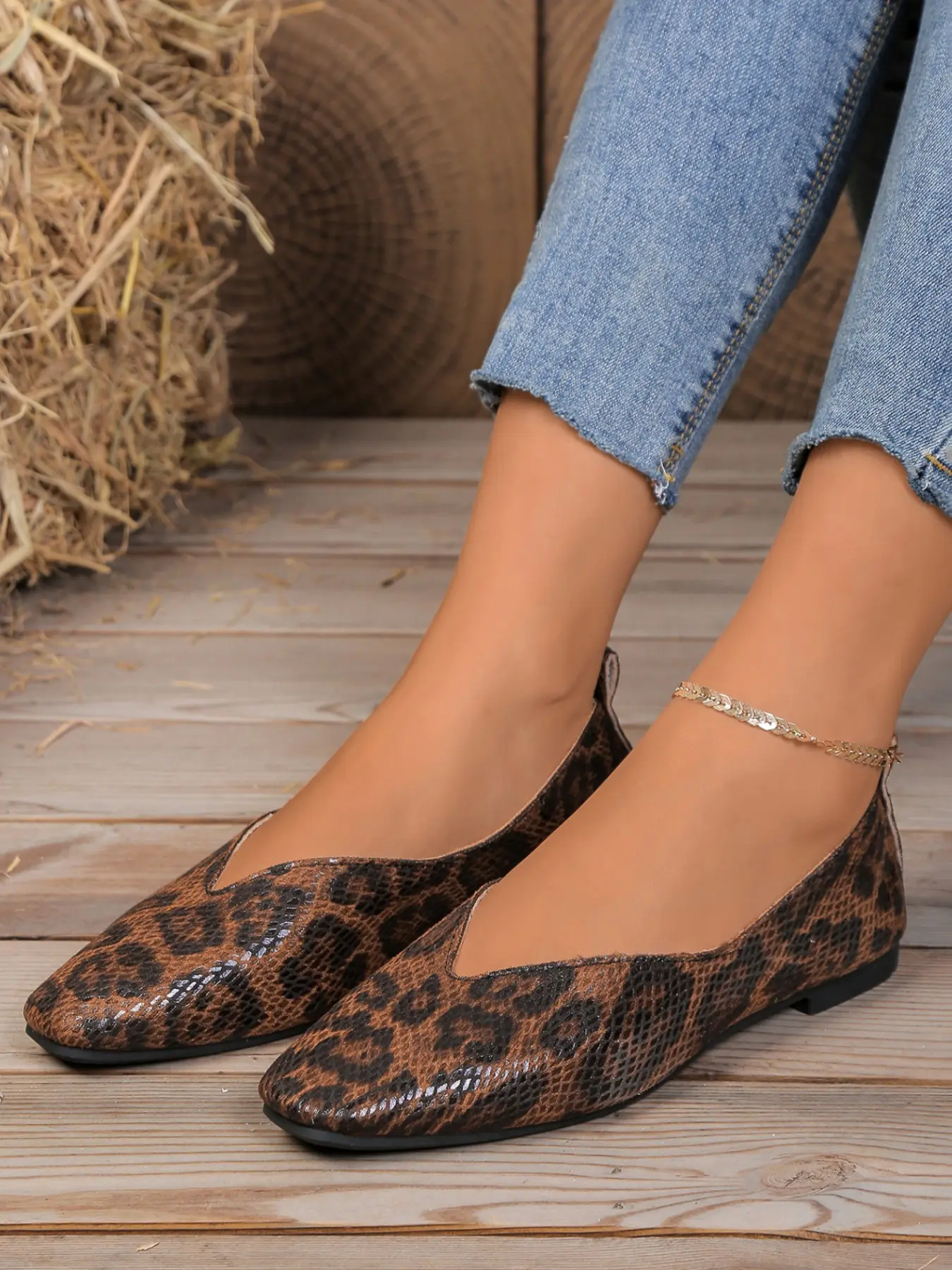 Korean Style New Square Toe Flat Slip-On Shoes, Fashionable Comfortable Versatile Women's Single Shoe, Casual Wear