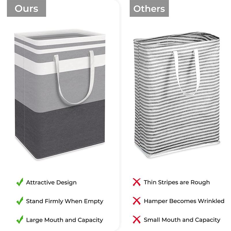 2 Pack Large Laundry Basket 75L - Waterproof Freestanding Clothes Hamper, Tall & Collapsible, Ideal for Laundry Toys and Dorm Use