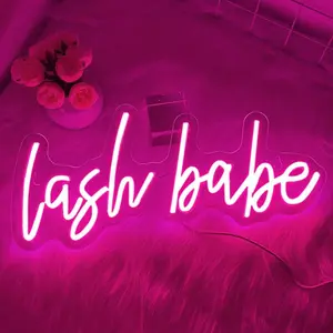 Neon Light for Eyelash Salon Wall Decor, Low Voltage, Wall Mounted, Beauty Room Decoration, Eyelash Technician Room Decor