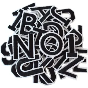 72 Pieces Iron on Letters and Numbers Patches, Black Alphabet Embroidered Patch A-Z, Numbers 0-9 Applique for Clothes, Dress, Hat, Socks, Jeans, DIY Accessories