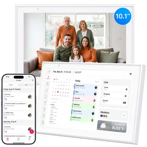 No Subscription 10.1" Digital Calendar Chore Chart, Electronic Calendar Wall Planner with Full HD Touchscreen, Smart Family Planner, Meal Planner, Reward System, Digital Photo Frame, 32GB, White