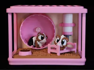 3D Print - 2 Flexi Guinea Pigs w. Cage
