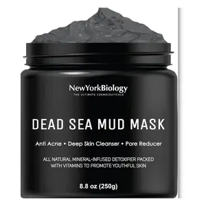 New York Biology Dead Sea Mud Mask for Face and Body - Spa Quality Pore Reducer for Acne, Blackheads & Oily Skin, Natural Skincare for Women, Men - Tightens Skin for A Healthier Complexion - 8.8 oz Clay Clay Mask
