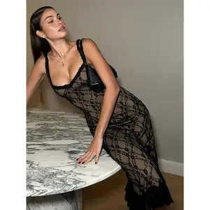 Lace Detail Cami Midi Dress