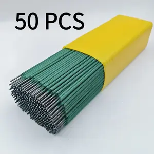 Green Carbon Steel Welding Rods, 50pcs/Set,0.78 Inch( 2. 0mm) Diameter, 11. 8 Inch( 30cm) Length, Heavy Duty, Abrasion Resistant, No Assembly Required, Soldering Recommended, Welding Thin Iron Sheets, Galvanized Square Tubes, Round Pipes