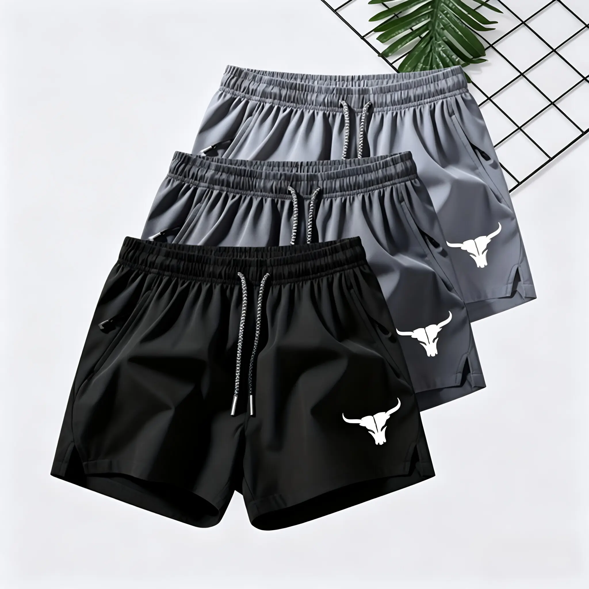 Men's Quick-Dry Breathable Loose Adjustable Waist Split Shorts - Lightweight Summer Pullstring Bottoms for Running Fitness, Working Out, Everyday Casual Wear, Multi-Color Design