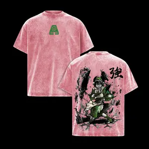 Toph Beifong Avatar The Last Airbender Vintage Washed Oversized T-Shirt, Retro Anime Streetwear Graphic Tee, Unisex Top