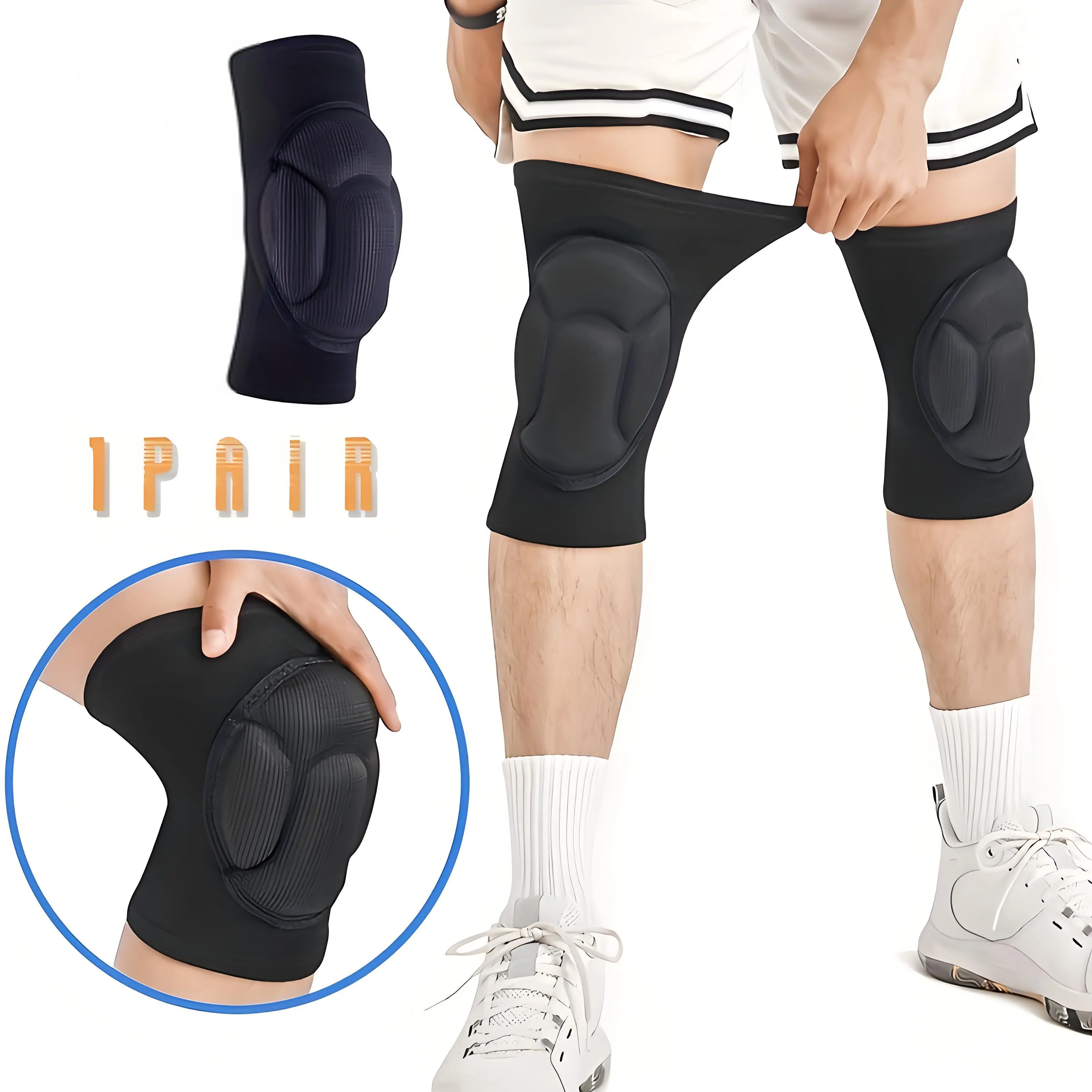 2-Pair Thick Sponge Knee Pads, Ergonomic Shell Design for Protection During Fitness, Dance, Gym Workouts, Running, and Mountaineering Steel Toe Boots Safety Trainers Heavy Duty Gloves Plumber Gloves