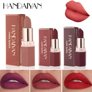 Velvety 6-Color Matte Lipstick by HANDAIYAN - Waterproof Long-Lasting Non-Stick Cup, Perfect for Weddings & Festive Gatherings