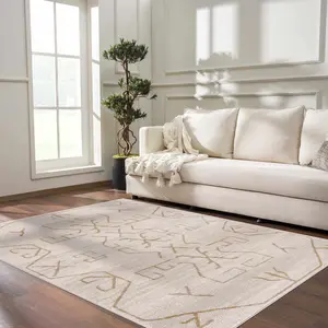 Azzan Cream & Gold Area Rug - Clearance
