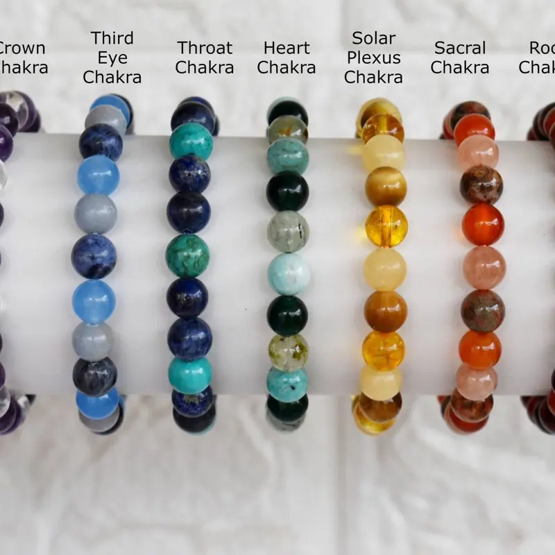 Chakra Healing Balancing Crystal Bracelet crystal crystal crystal Rose Quartz Crystal Carving