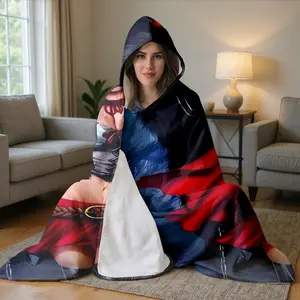 1pc Little Riding Hood Wolf Fantasy Hooded Blanket, Flannel Wearable Magic Blanket, Soft Warm Wrap, Perfect for Home Leisure