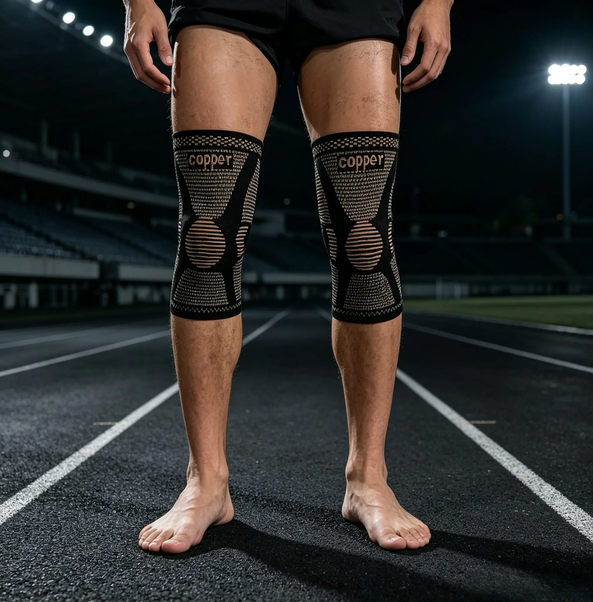 2‑Pack Copper Knee Braces‑ 3D Knitted Breathable Compression Sleeves with Patella Band for Knee Pain Relief, Meniscus Tear Support, Running ‑ Christmas Gift for Family