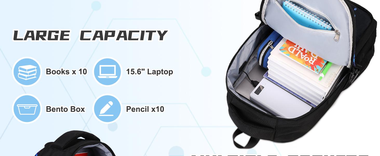 SIMILOVE 3/4PCS Boys Backpack for School, Cool Luminous Gamer Backpack for Boys with Lunch Bag&Pencil Case&Earphones, Kids Backpacks Bookbag for Teen Boy Elementary Middle High School with USB Charging Port, Back to School Gift, Birthday's Gift SIMILOVE 3/4PCS Boys Backpack for School, Cool Luminous Gamer Backpack for Boys with Lunch Bag&Pencil Case&Earphones, Kids Backpacks Bookbag for Teen Boy Elementary Middle High School with USB Charging Port, Back to School Gift, Birthday's Gift