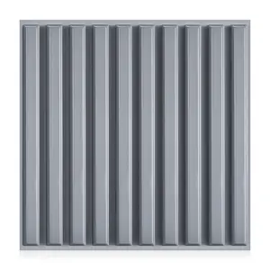 FLOLEOPA 3D Wall Panel Fluted Stripe Design PVC Waterproof Fireproof 11.8x11.8 inches Decorative Home Vinyl for Living Room Bedroom Office TV Backdrop