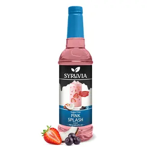 Syruvia Sugar Free Pink Splash Flavored Syrup for Drinks, Cocktails, Lemonades, Iced Teas and Desserts – 25.4 fl oz