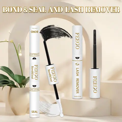 FEEGO Eyelash Duo Adhesive & Remover Set Bond&Seal & Lash Remover for DIY Extensions Beginners Reusable Cosmetic Tools Eyelashes