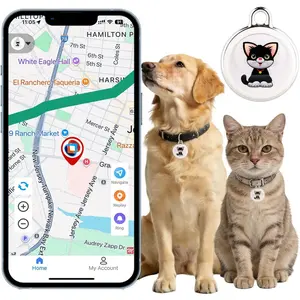 GPS Tracker for Dogs Mini Easy to Use Cat GPS Tracker, Waterproof Drop-proof Real-time Positioning Smart Alarm Pet Tracker, 365 Days Extra Long Battery Life, No Subscription for Android & iOS