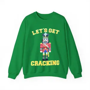 Lets Get Cracking Nutcracker Christmas Holiday T-shirt Sweatshirt Cotton Fabric Menswear Short Sleeves Top Canvas