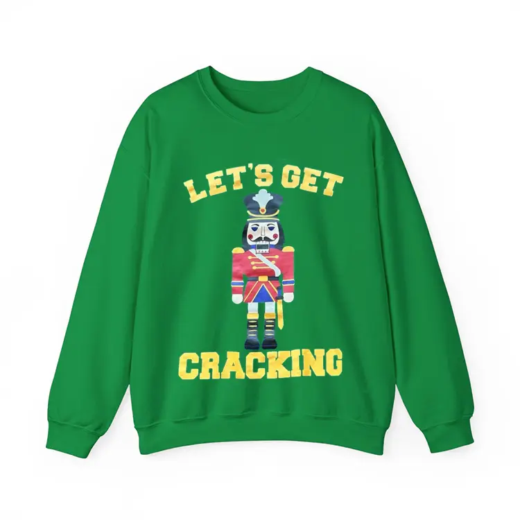 Lets Get Cracking Nutcracker Christmas Holiday T-shirt Sweatshirt Cotton Fabric Menswear Short Sleeves Top Canvas