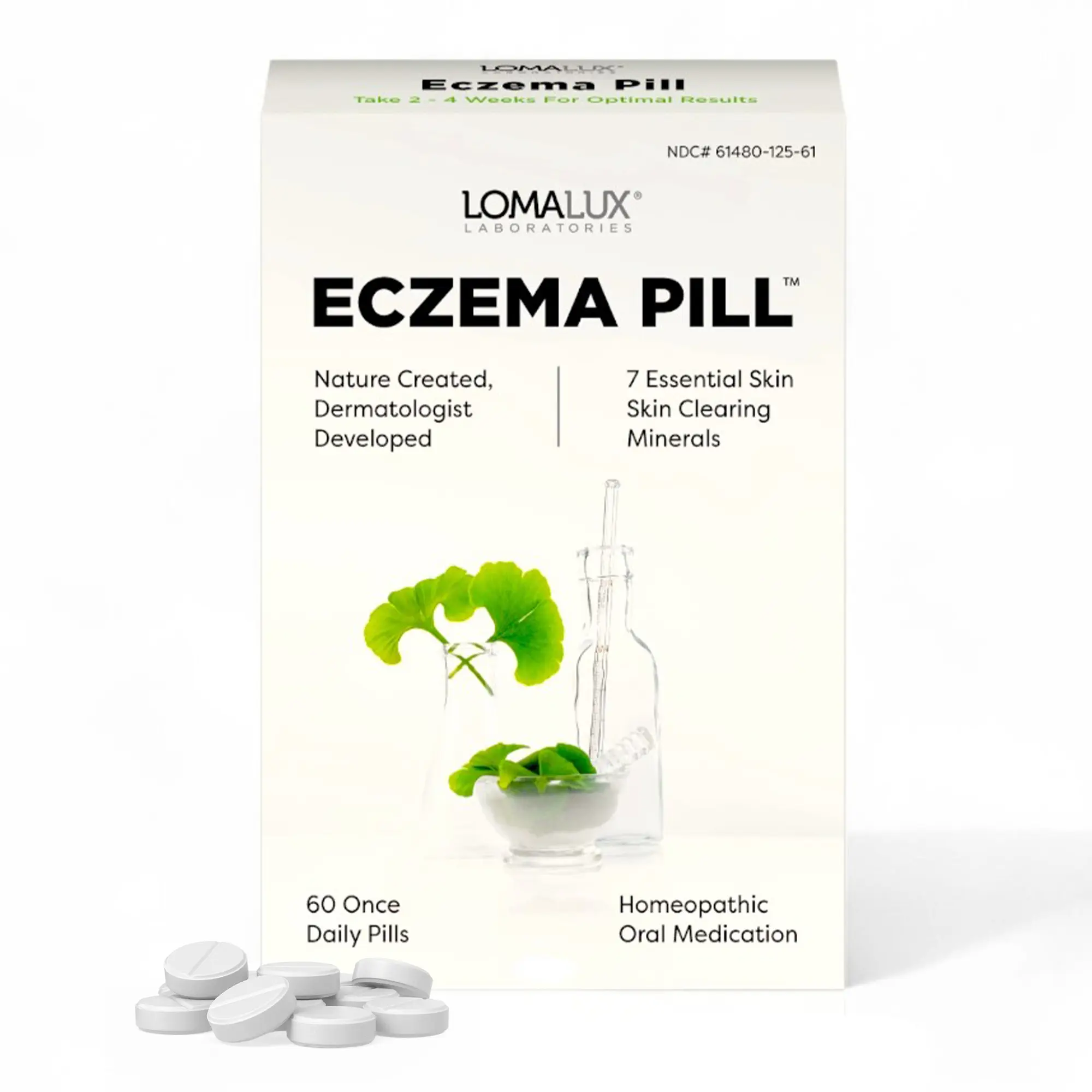 Loma Lux Eczema Pills – Natural Eczema Treatment Relief Remedy – Dermatologist Developed – 7 Minerals Clear & Prevent Severe Eczema Scaling, Rash, Anti Itch Skin Body Face for Adults, Kids, Toddlers