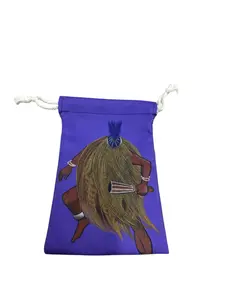 Babalu Aye image cowrie bag  7”H x 4”W