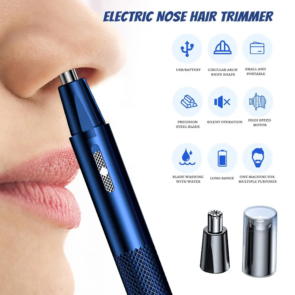 2-in-1 Rechargeable Hair Trimmer, Men's Ear and Nose Hair Trimmer, Eyebrow & Nose Hair Clippers, Easy to Clean Hair Removal Solution split end trimmer, trimmers for men , clippers for men