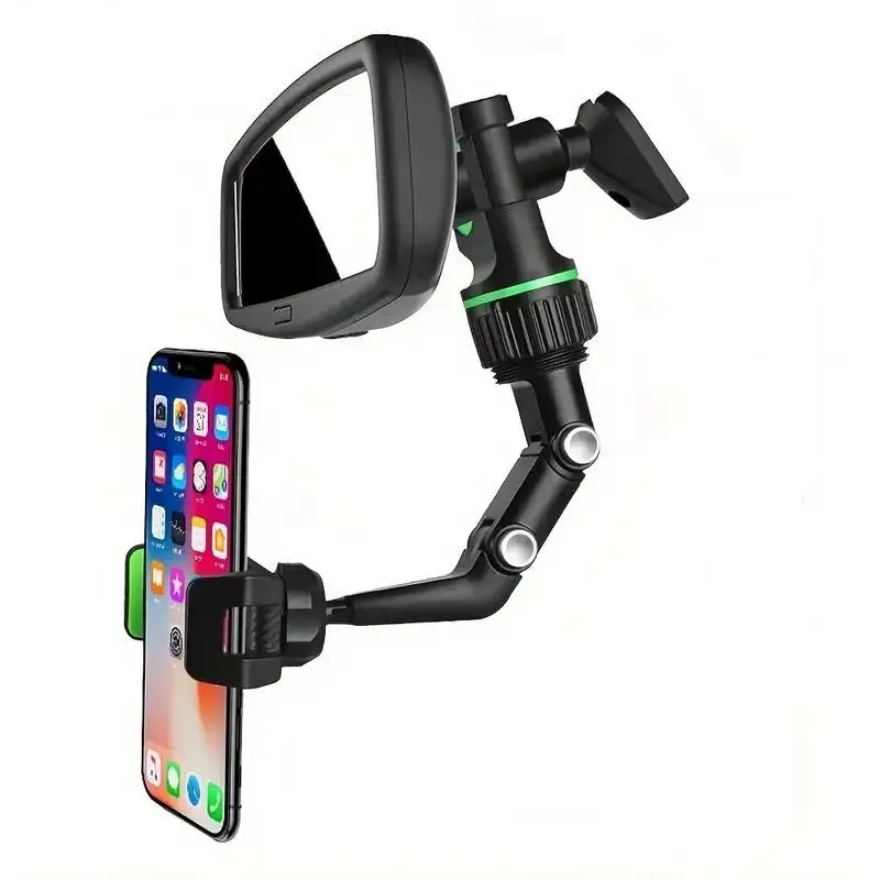 Universal Car Rearview Mirror Phone Holder for Fall Gift, Multifunctional 360 Degree Rotatable Car Phone Stand, Multipurpose Auto Rearview Mirror Seat