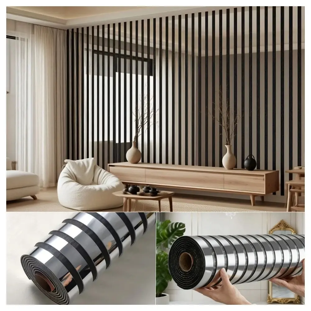 Self-Adhesive Thickened Large Roll Silver Mirror Embossed Metallic Wall Panels - Renter Friendly Waterproof Vinyl Stick On Adhesive Wallpaper for Home Improvement, Renter Friendly Wallpaper, Self Adhesive Wallpaper