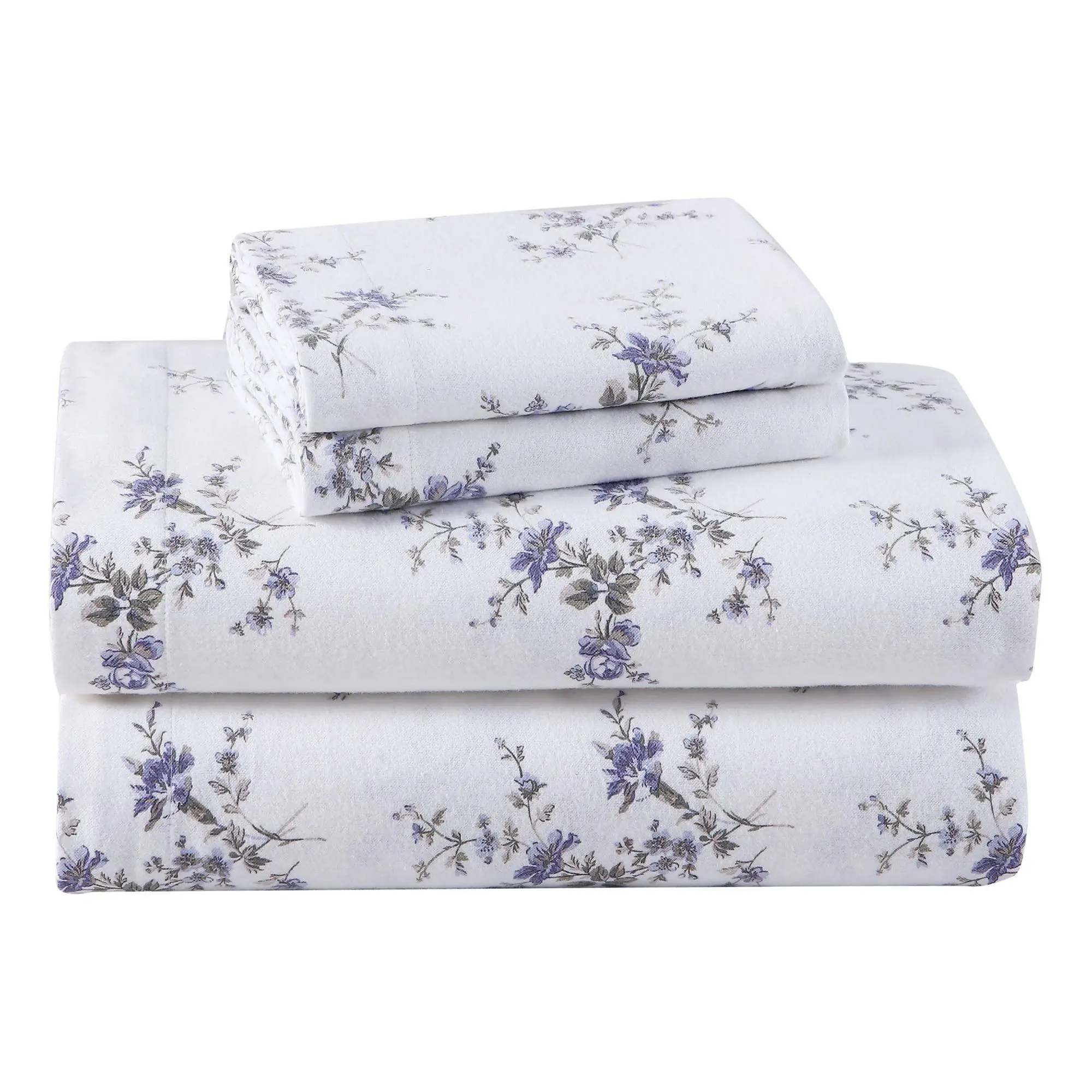 Laura Ashley Jessika Purple King Flannel SheetSet