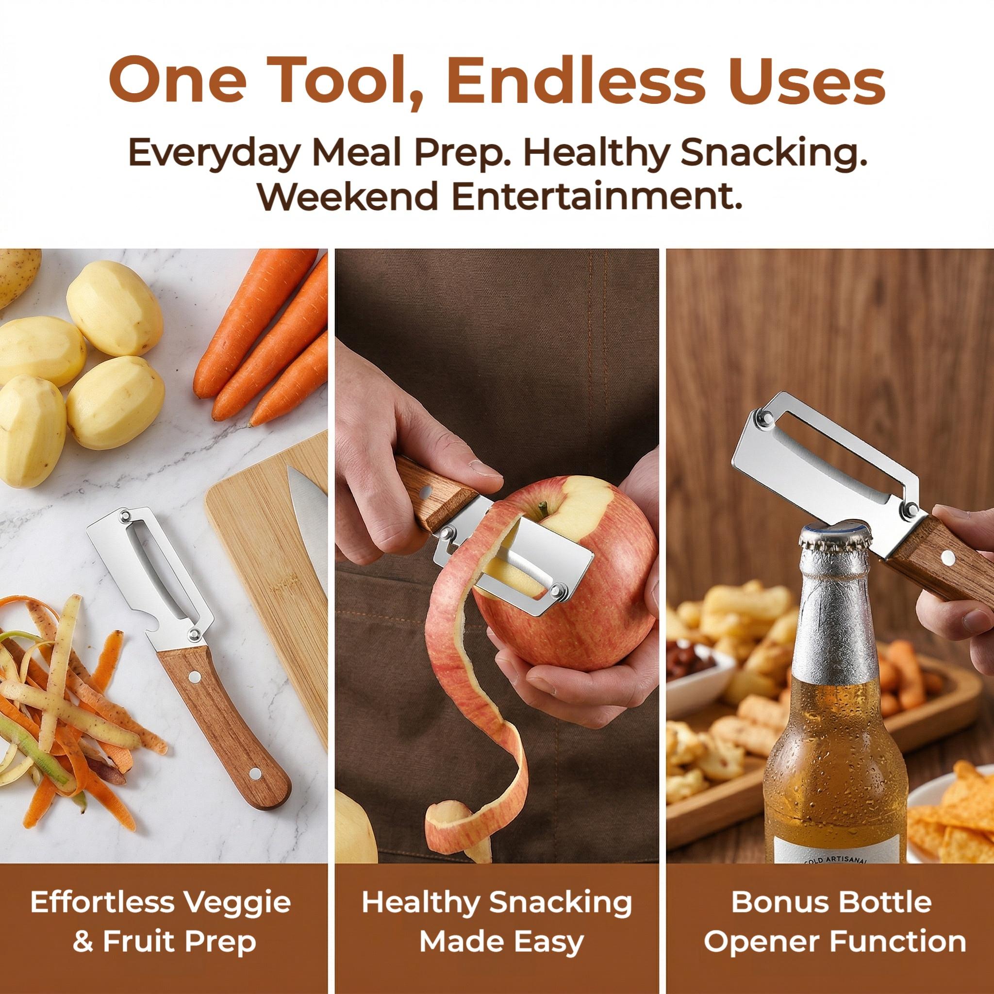 2PCS Versatile Multi Functional Stainless Steel Vegetable Fruit Peeler for Kitchen Quick and Easy Sugarcane Pineapple Peeling Efficient Tool for All Fruits and Vegetable - YY